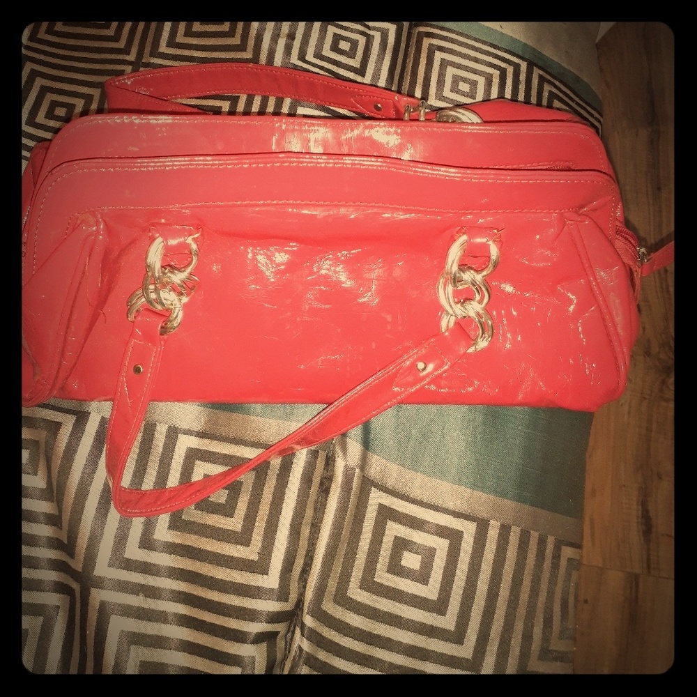 Red Patten Leather Handbag